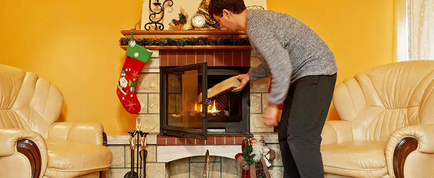 Rusted Metal Fireplace Restoration in Floral Park, New York